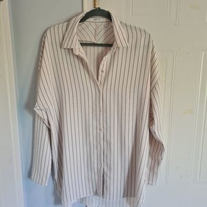 Aritzia Babaton Oversized Pinstripe Blouse